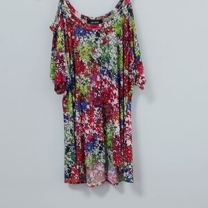 Xhilaration Red Pink Cold Shoulder Blouse